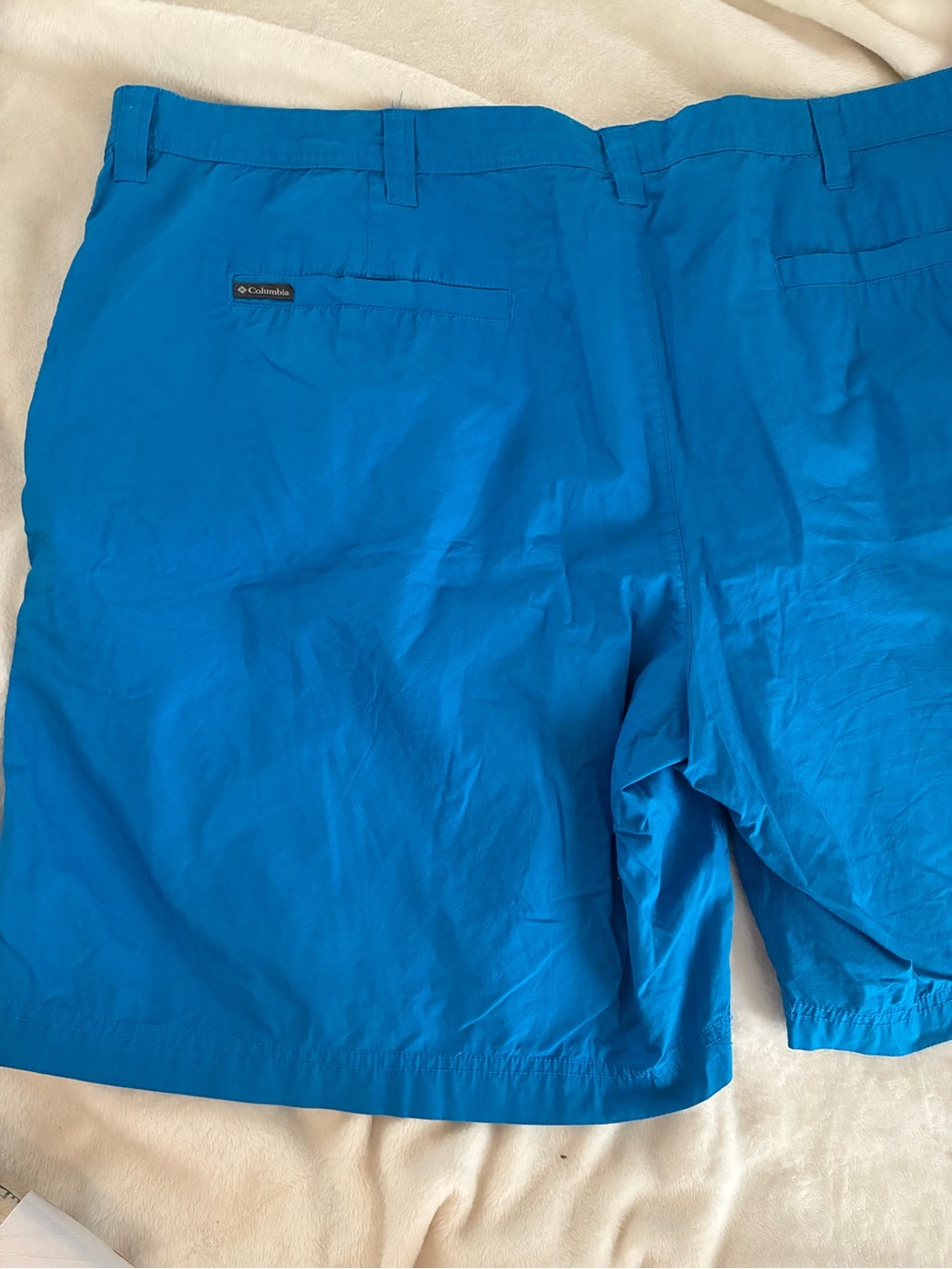 Columbia men’s Shorts Size 50 x 10 Blue, Flat Front cotton - Picture 5 of 5